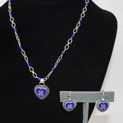 Aldrich Silver and Inlay Earrings and Necklace Set — Turkey Mountain Traders