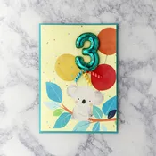 Age 3 Koala With Balloon Birthday Card