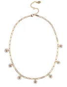 Beaded Daisy Drop Off Charm Necklace