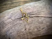 24K Gold - Plated Bronze Bow and Arrow Charm