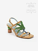 Camel Solid Frances Valentine Venus Palm Tree Heels | Women's Shoes | J.McLaughlin