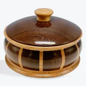 Ebony And Cherry Wood Lidded Bowl