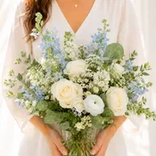 Petite White & Blue Garden Arrangement