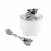 Acorn Oak Leaf Sugar Bowl and Spoon