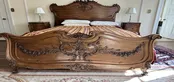 ALASKAN KING LOUIS XV WALNUT WOOD BEDROOM SET