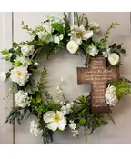 24" GRAPEVINE WREATH WITH WOODEN CROSS