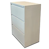 Used 30" W White Metal 3-Drawer Lateral File