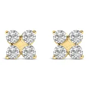 10K Gold 1/2 Cttw Lab Grown Diamond Snowflake Stud Earrings