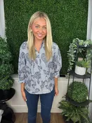 SPLIT NECK POPOVER WITH COLLAR - MULTI