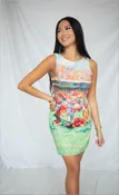 abstract football print mini dress