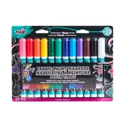 Tulip Bullet-Tip Fabric Paint Markers Rainbow 12 Pack