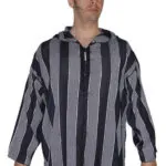 Black and White Stripes Moroccan Men Djellaba - Treasure of Morocco