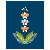 Mom's Orchid Print, Blue 11x14