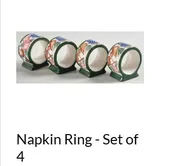 Market Day Set of 4 Napkin Rings - Epoch