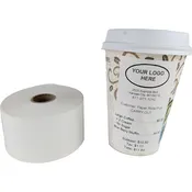 2 1/4" x 262' 74 gram (heavyweight) liner-free labels - Full Coverage Adhesive (36 rolls)
