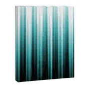 Aqua Teal Turquoise & White Abstract Soft Ombre Line Stripe Pattern on black - Aquarium SW 6767 Canvas Print