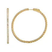 14k Yellow Gold In And Out Diamond Hoop Earrings