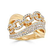 18K Yellow Gold Round Diamond Ring