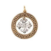 Aimez 2Tone Greek Key Cross Charm by Beaucoup Designs