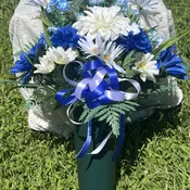 Blue & White Silk Cemetery Cone