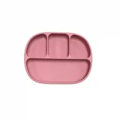 4 Section Suction Plate - Petunia Pink | Silicone | Non-Toxic