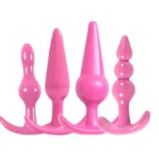 4 Pcs/Set Various Shapes Silicone Plugs Trainer Kit For Men - 3 Colors To Choose From