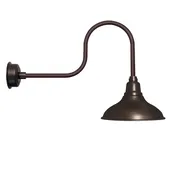 12" Dahlia LED Barn Light with Industrial Arm in Mahogany Bronze