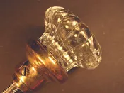 Antique Ribbed Face Glass Door Knobs