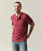 Men's Brushed Henley - Syrah Heather