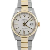 1979 Rolex DateJust 16013 White 18K Yellow Gold Steel Fluted Oyster 36mm Watch