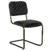 0037 Dining Chair, Steel and Leather