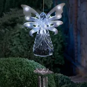 Large Solar Acrylic White Angel Wind Chime, 6.5 by 42 Inches
