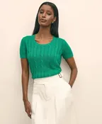 Linen Cable Short-Sleeve Shell