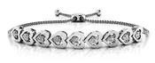 Adjustable Diamond Heart Link Lab-Grown Diamond Bracelet with 0.54 ct.(finished) 2.7mm