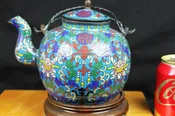 Antique Chinese Cloisonne Tea Pot