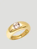 14K Yellow Gold Morganite Gypsy Dome Ring