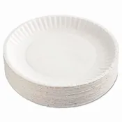 9" WHITE FLUTED PAPER PLATE     #PP9GRAWH