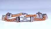0.60ct natural diamonds x link bracelet 14kt gold 12462