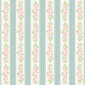 Shabby Chic Rose Wallpaper Stripes Pattern Vinyl 12" x 12"