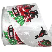 JKM Vintage Tree in Truck Scene Ribbon Wire Edge