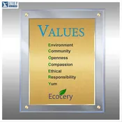 Acrylic & HD Metal Floating Mission Statement Plaque (11x14) - IceBlue Lucite®