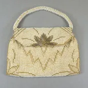 Antique VIntage Art Deco Era Beaded Evening Purse - Circa 1920 / 1930 - White Czech Glass Seed Beads Czechoslovakia