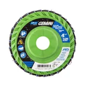 Norton® Gemini 66623399004 R766 Center Mount Quick-Trim Standard Density Coated Abrasive Flap Disc, 4-1/2 in Dia, 7/8 in Center Hole, P40 Grit, Extra Coarse Grade, Aluminum Oxide/Zirconia Alumina Abrasive, Type 27/Flat Disc