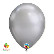 Chrome Silver Latex Party Balloon 11 inch Inflated