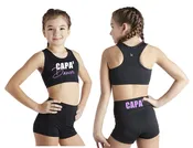 CAPA2 Sports Bra and Booty Shorts Set - BLACK