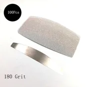 100PCS Grey Removalble Pads With 1PC Calluses Remover Manicure Stainless Steel Handle Replacement Sandpaper Pads Nail File