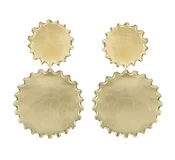 Double Disc Gold Earrings