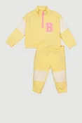 Baby Girls 12-24M Color Blocked Initial B Bebe Graphic Sweatshirt and Joggers
