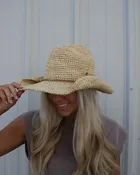 Kendra Crochet Raffia Cowboy Hat