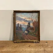 1820 Framed Oil on Board - Shepherd